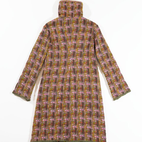 Missoni mixed wool metallic plaid long knit coat - Picture 2 of 9